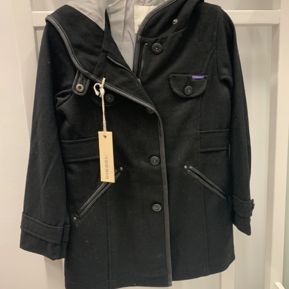 Diesel girls coat black size 7 - Picture 3 of 7